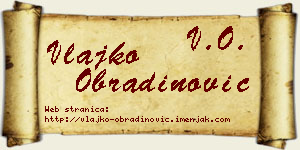 Vlajko Obradinović vizit kartica
